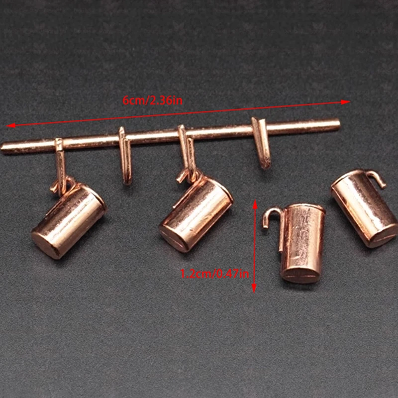 Doll House Copper Vintage Kettle 5-piece Dollhouse Mini Simulation Decorative Kitchen Toys