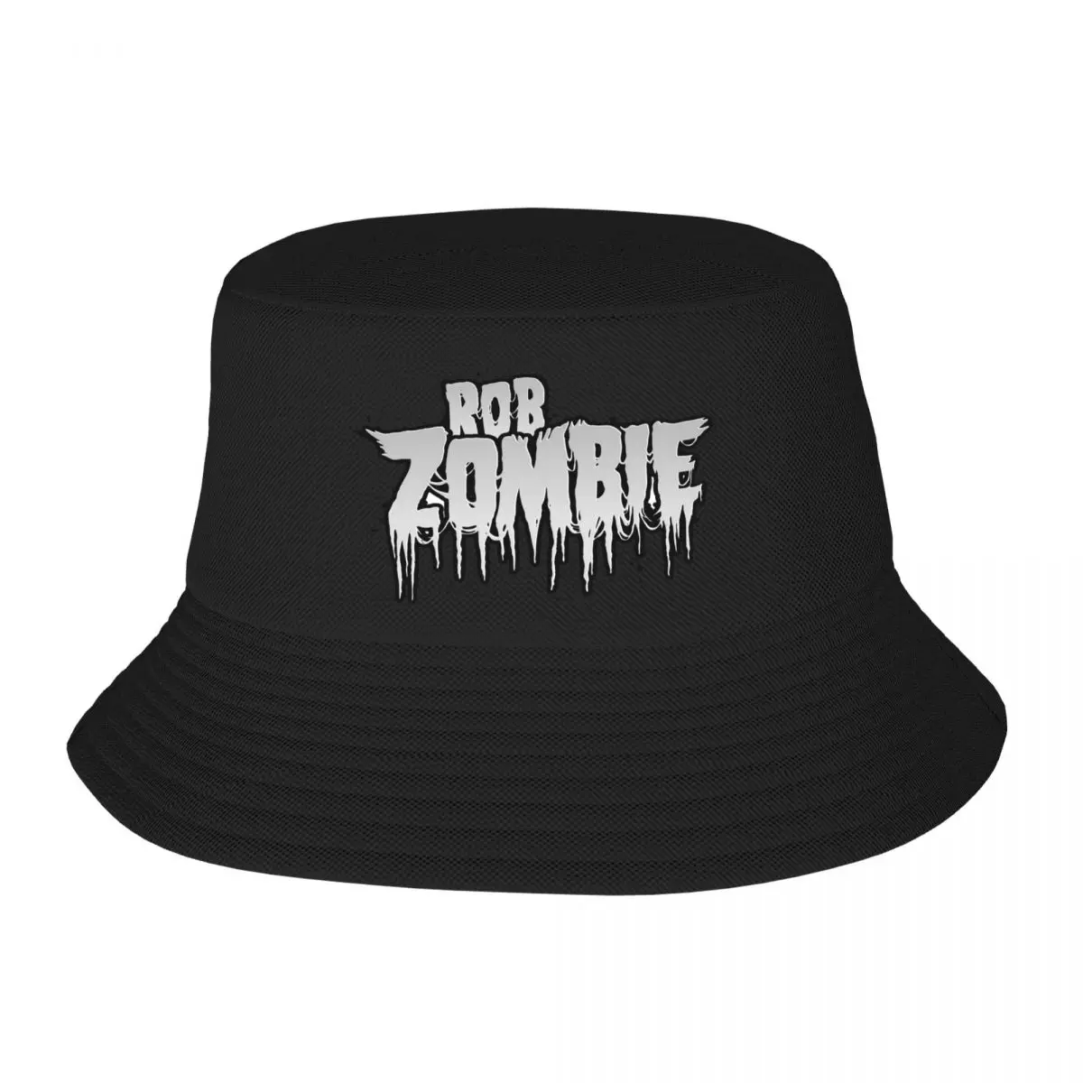 

White-Zombie Print Bucket Hat Double Side Reversible Bob Hats Cotton Foldable Unisex Fisherman Cap Travel Sunscreen