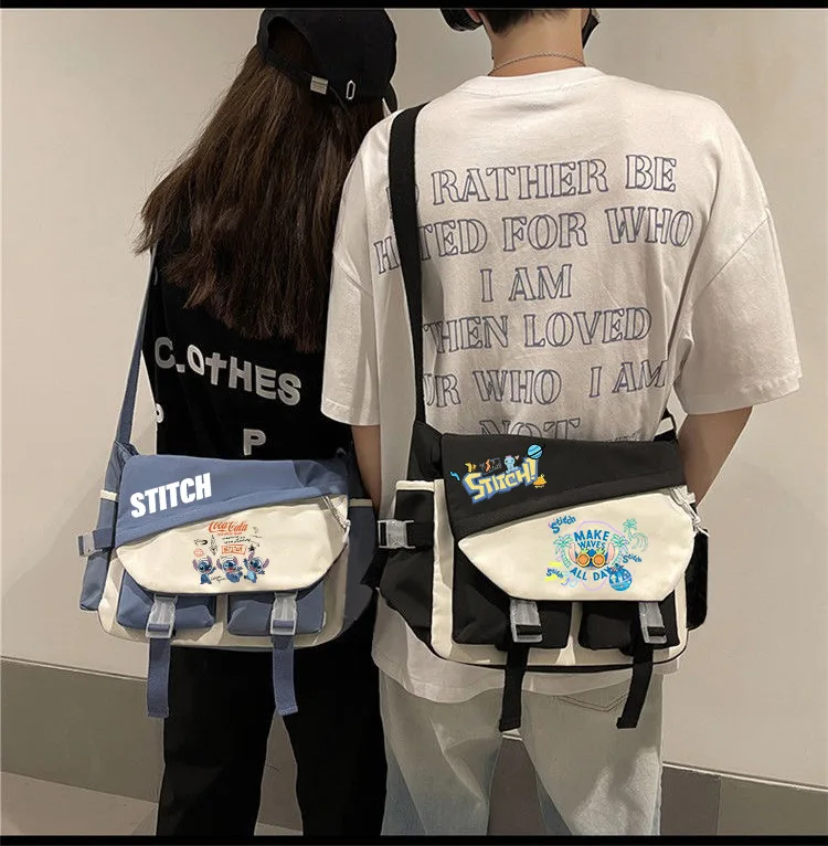 MINISOStarCraft Baby Shoulder Bag Cartoon Stitch Campus College Student High School Student Crossbody Bag High Capacity Backpack