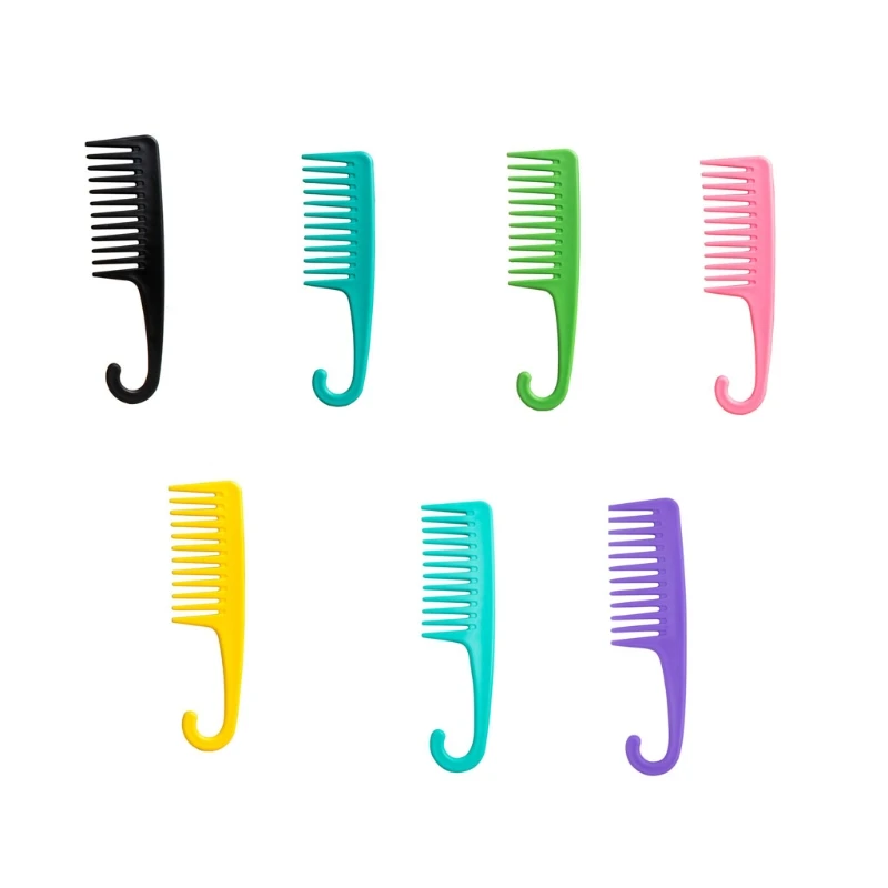 

Wide Tooth Comb Detangling Brush Shower Comb with Hook for Curly Hair Wet Dry