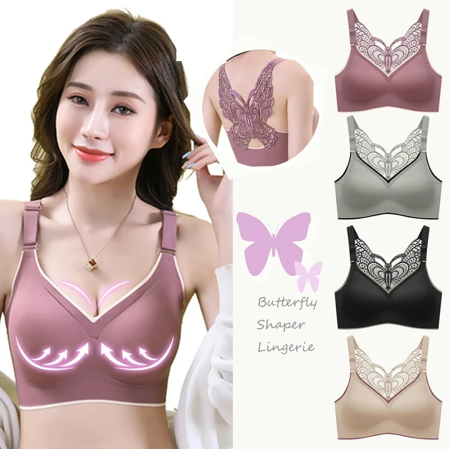 Lady Wire-free Push Up Bra Fashion Sexy Butterfly Beauty Back