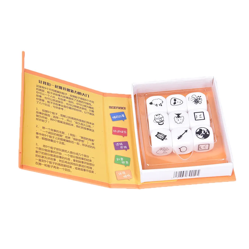Story Dice Board Game 9pcs/box for Family Party Friends game dice dice set acrylic dice