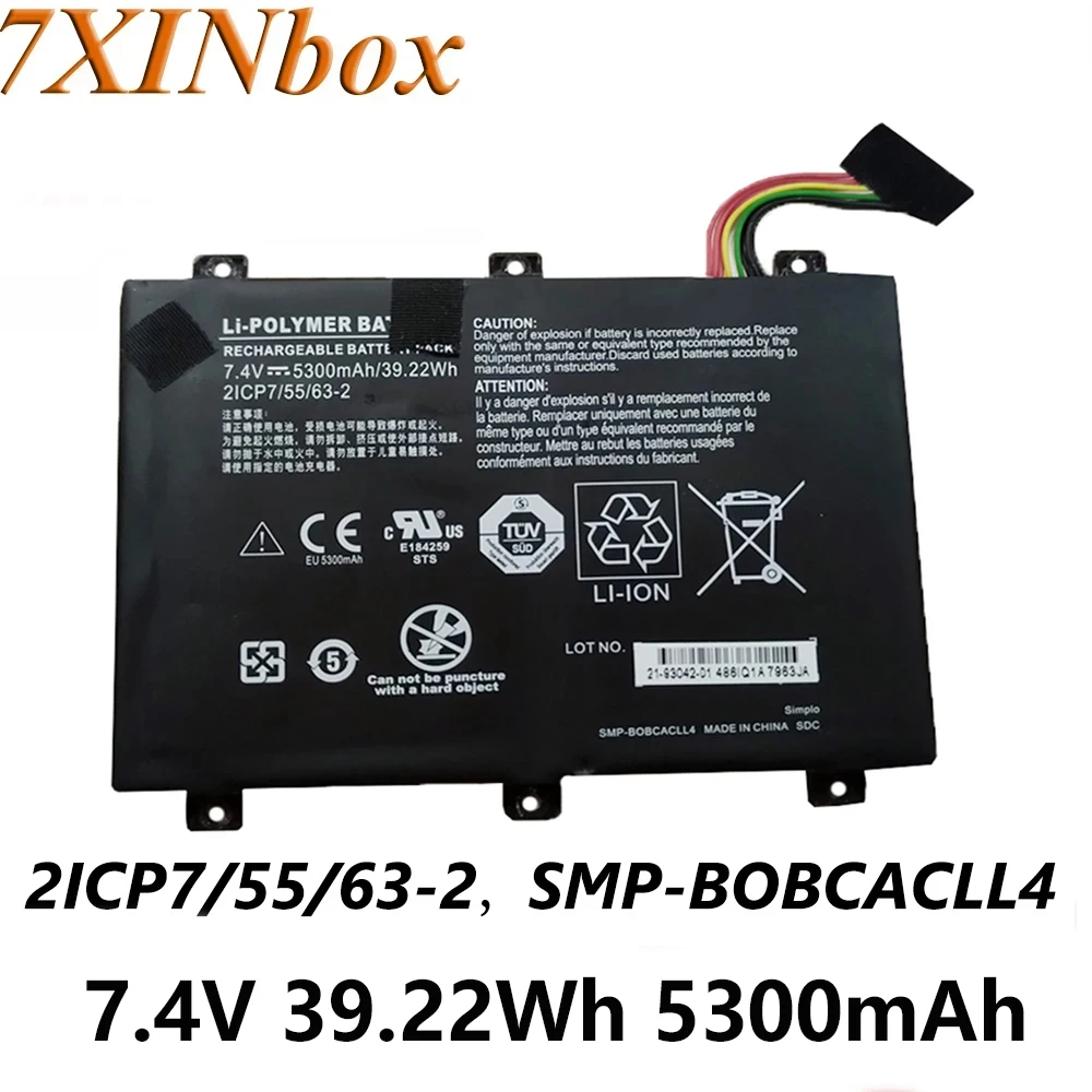 

7XINbox 2ICP7/55/63-2 SMP-BOBCACLL4 7.4V 5300mAh Laptop Battery For Xplore XSlate B10 IX101B2 D10 iX101B1 Rugged Tablet