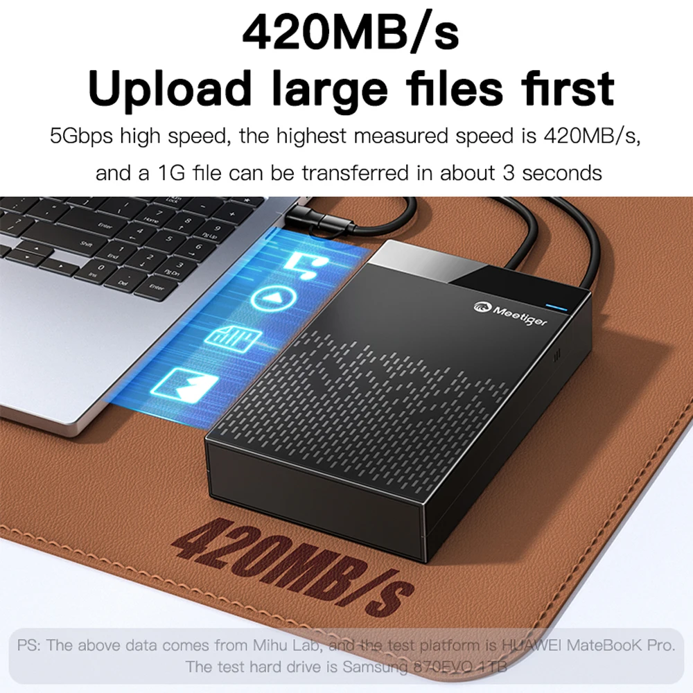 3.5" HDD Case USB3.0 External Hard Drive Case Tool-free SATA To Type-C External SSD Hard Drive Docking Station Adapter