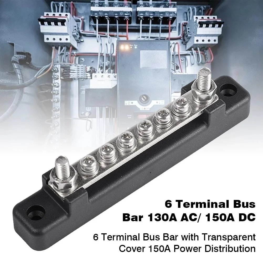 Power Distribution Block CNSPEED Bus Bar Battery 12V M6 Stud Positive Negative Buss Bar for Truck Boat Car Camper