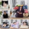 Cartoon Printed Blanket B-BT21S Picnic Blankets Warm Blanket Soft and Comfortable K-Kim taehyungS Home Travel Birthday Gift 1