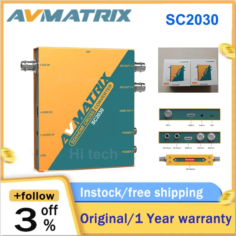 AVMATRIX SC2030 SDI to HDMI-Compatible Signal Converter 3G-SDI HDMI ...