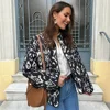 PB&ZA 2024 Spring New Women's Fashion and Elegance Short and Versatile Printed Quilted Round Face Jacket Coat 5