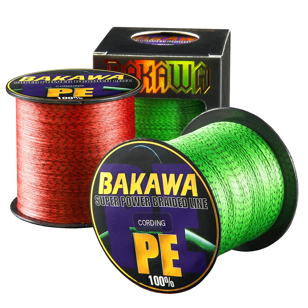 BAKAWA NEW Speckled Fishing Line 4 Strand 500M 300M PE For Saltwater