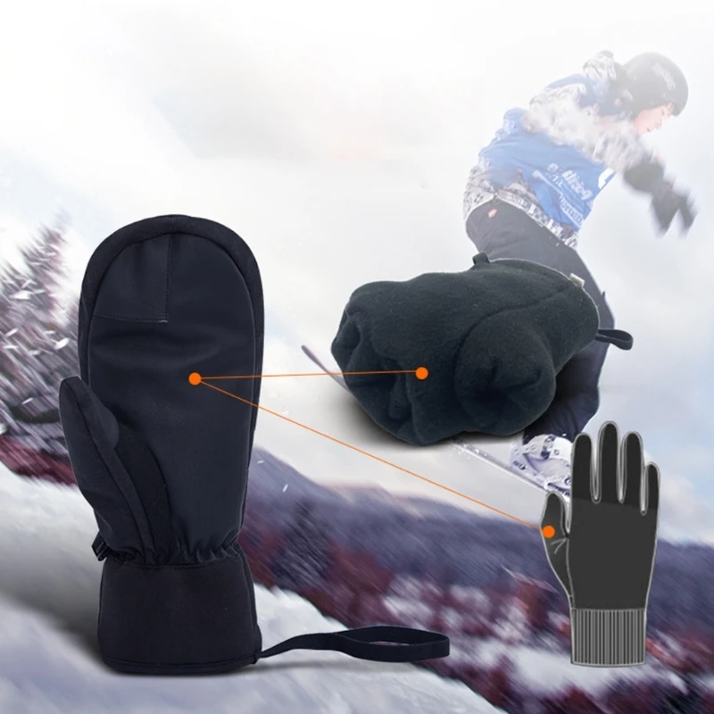 

Warm Thermal Thick Ski Gloves for Unisex Winter Waterproof Ski Gloves Outdoor Snowboard Gloves with Touchscreens Pocket