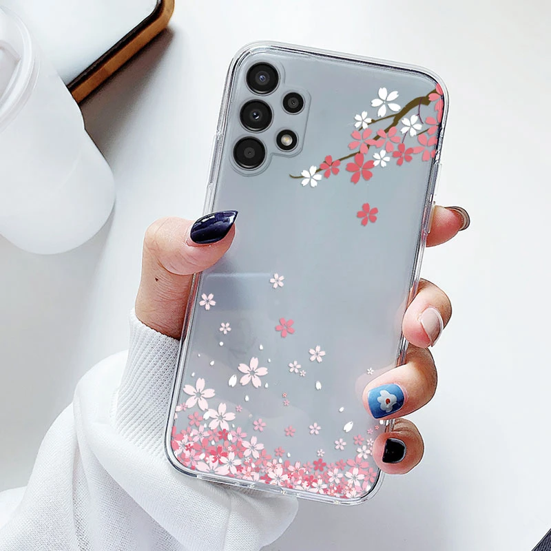 Floral Transparent Soft Silicone Phone Case - Flower TPU Cover