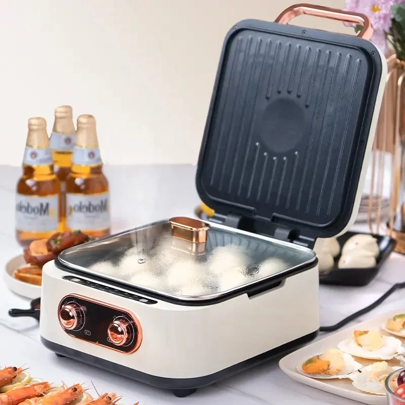 NEW 2-in-1 Multifunctional Electric Grill,Indoor Smokeless Griddle Skillet with Removable Non-Stick Plate
