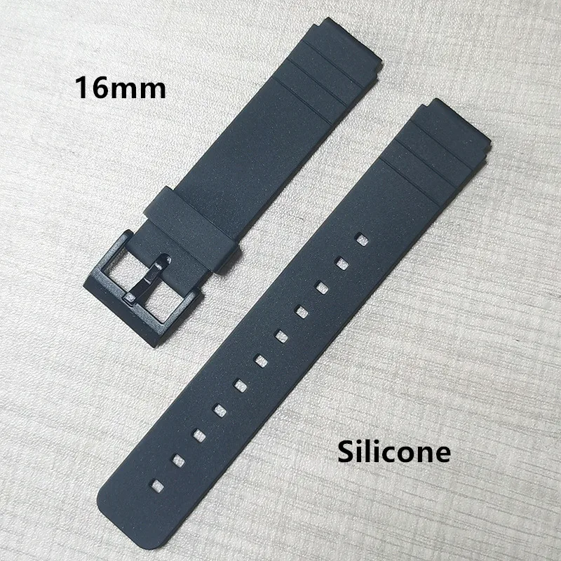 Cinturino In Gomma Siliconica Da 16Mm Per Casio G-Shock Mq-24 Mq-58 Mq-59 Mq-76 Mq-98 Mq-104 Cinturino Di Ricambio Fibbia Ad Ardiglione