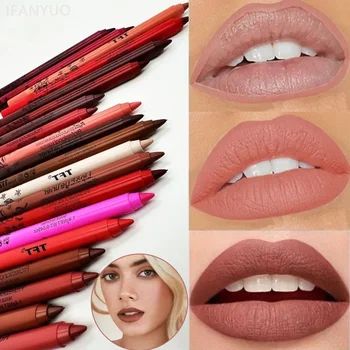 Matita per labbra opaca da 20 colori Penna per rossetto con contorno Matita per tinta labbra impermeabile a lunga durata Trucco Penna per contorno labbra Donna Cosmetico