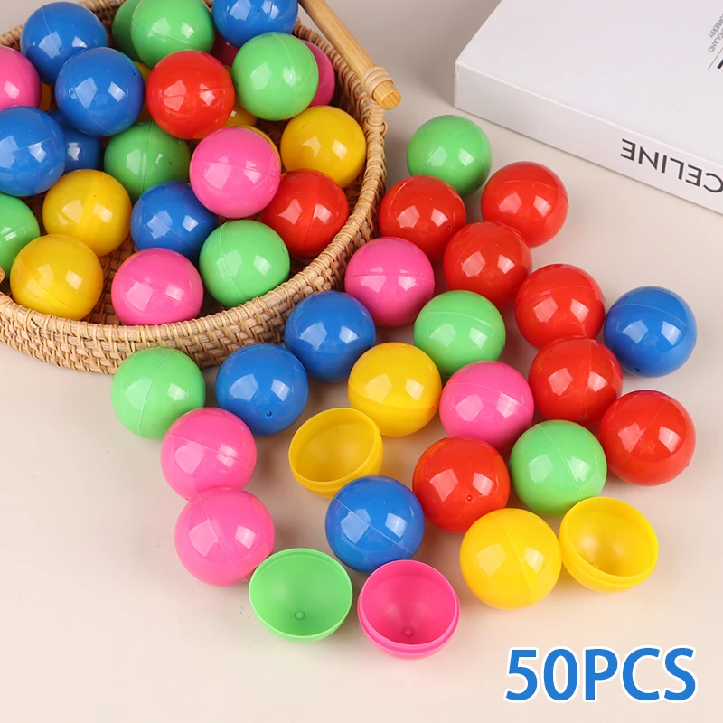 

50pcs Plastic Lottery Balls Raffle Drawing Balls Hollow Openable Game Balls Table Activity Balls Party Motion Bingo Balls