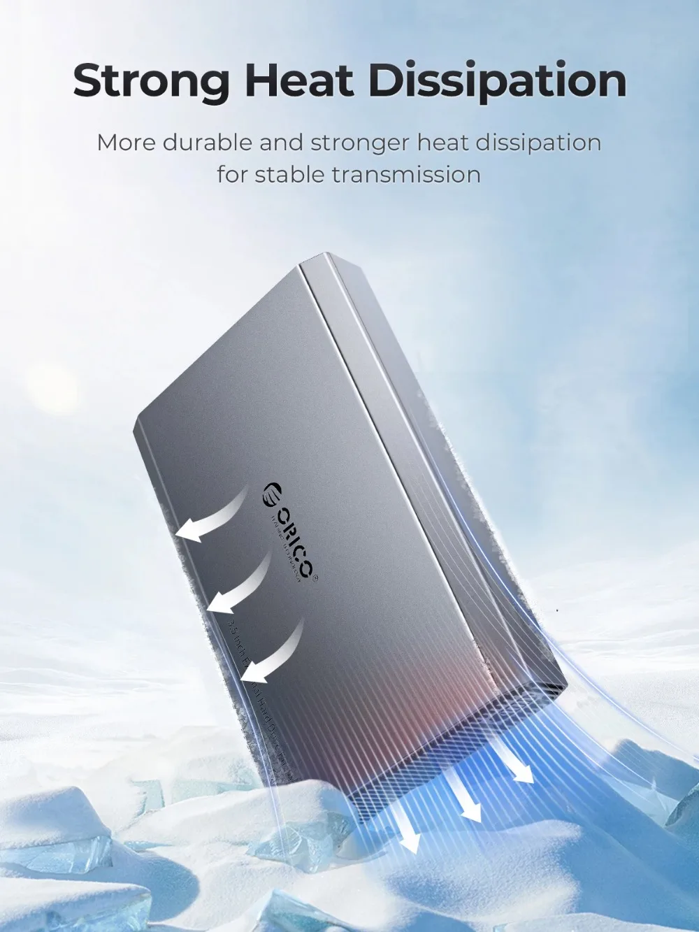 Orico-case Hdd Externo Gabinete de Disco Rígido Portátil tipo c Dissipação de Calor Liga de Alumínio Abs Case Ssd 35 - Imagem 3