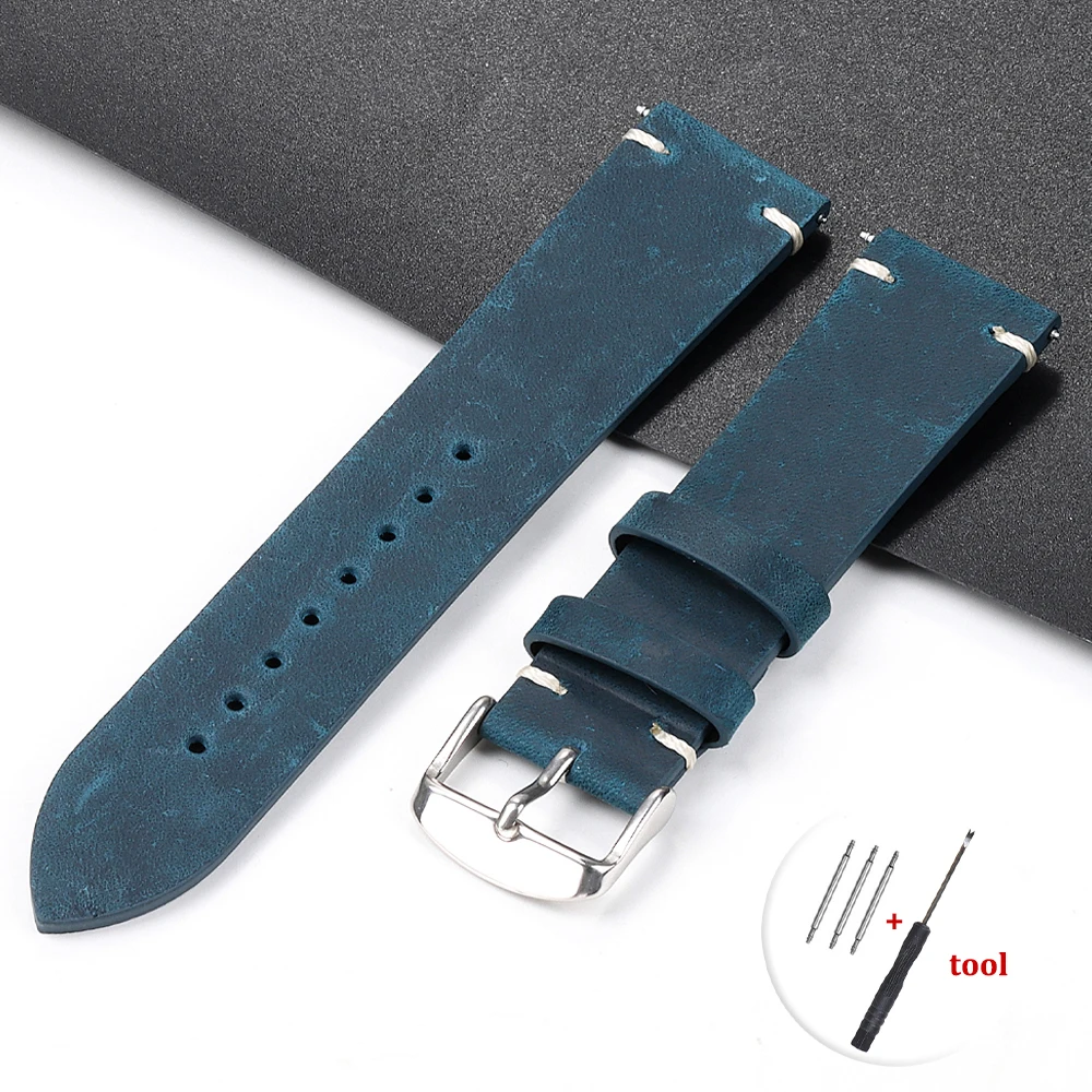 Premium Calfskin Leather Quick Release Watch Strap in Brown