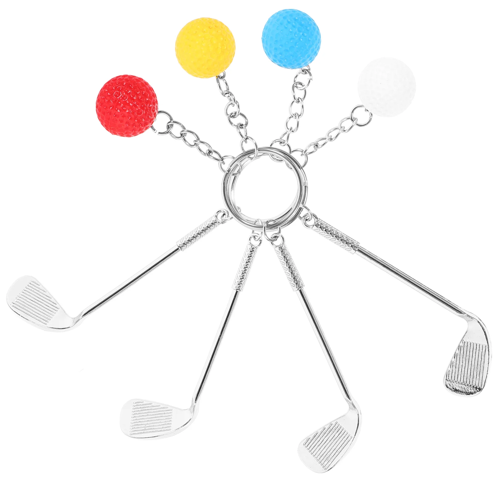 

4 Pcs Key Fob Golf Pendant Golfs Balls Ring Mini Keychain Gift Decorative Keychains Backpack Hanging