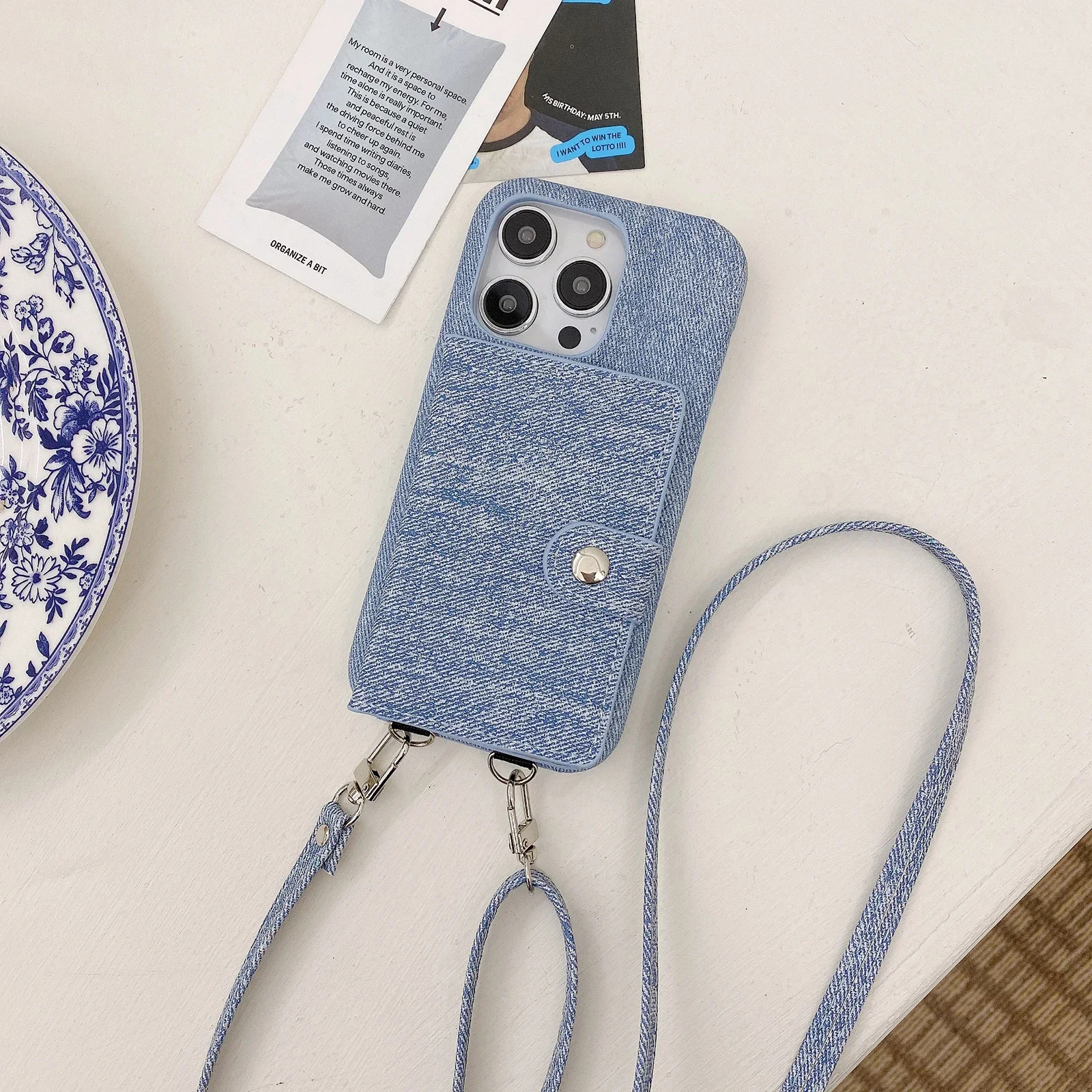 ◇ILLIGO◇ Apple Mini Card Bag Denim Apple Mini Card Bag Denim - ILLIGO