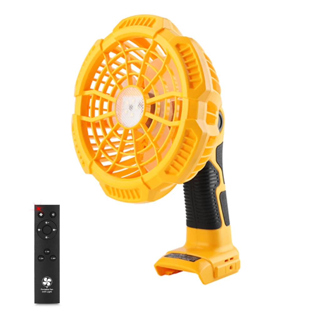 Cordless Fan for Dewalt 20V Battery Portable Camping Fan 3300RPM with LED Light