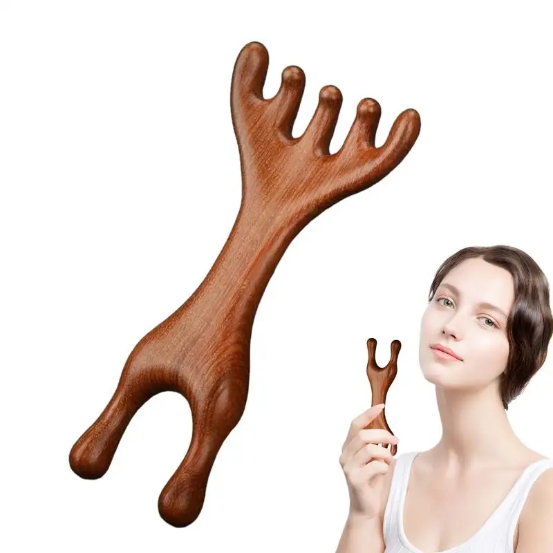 Little Frog Massager Wooden Self Care Facial Reflexology Hand Self-Massage For Head Neck And Back Wood Massage Tools