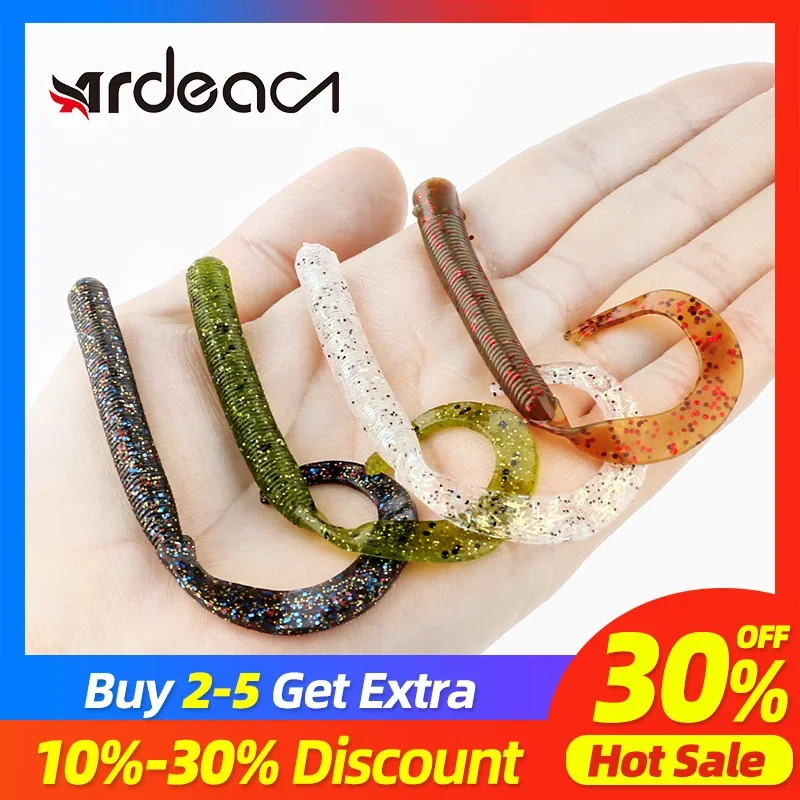 

Приманка для рыбалки Ardea, Мягкая приманка в виде червяка, 94 мм, 2,5 г, двухцветная силиконовая приманка с хвостом, воблер окунь, снасти для ловл...