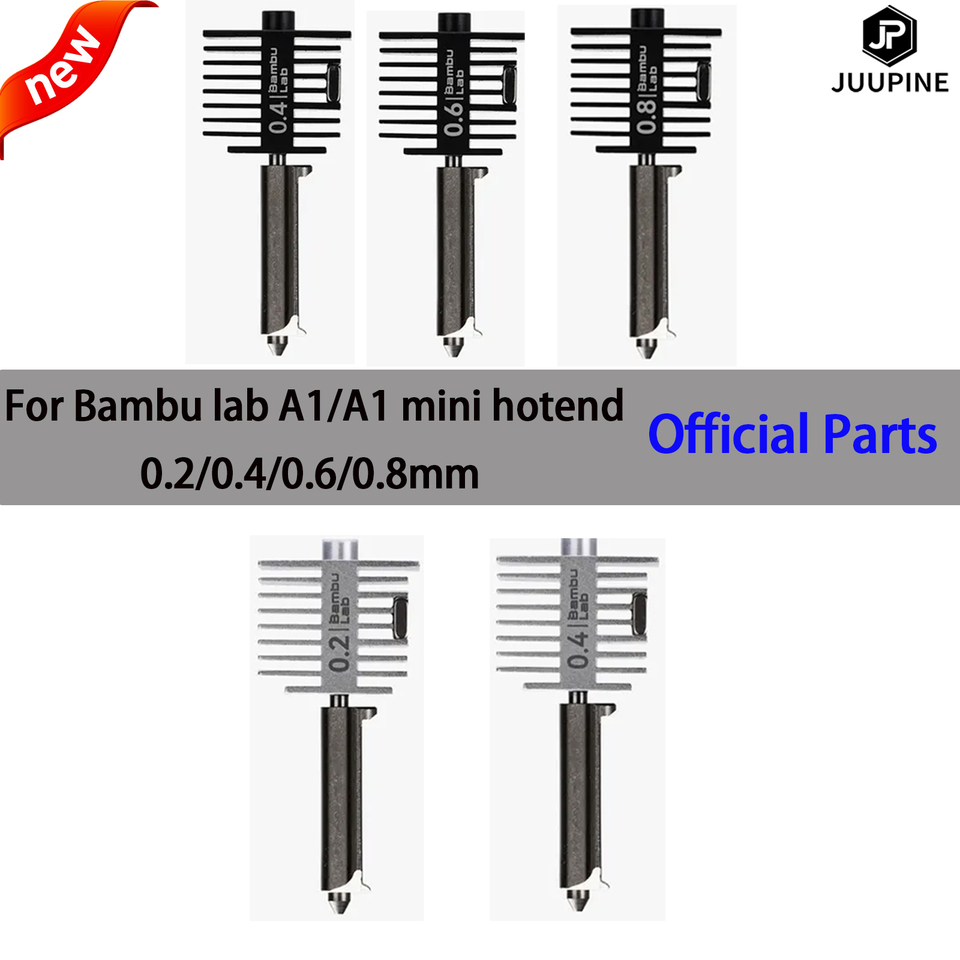 Original Hotend Kit For Bambu Lab A1/A1 Mini Fast Speed Hot End Assembly 0.2/0.4/0.6/0.8mm Hardened steel Nozzle 3D Printer Part