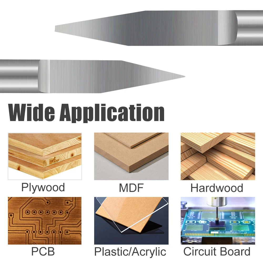 XCAN V Shape Milling Cutter 10pcs 30 40 Degree 3.175mm(1/8