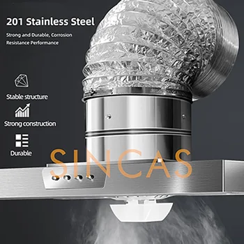Stainless Steel Range Hood Exhaust Fan With Built In Light Kitchen Ventilation Extractor Fan For Stove Wall Mount Range Hood 1