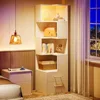5-Tier Corner Bookshelf with 2 Drawers, 66.9-Inch Tall Corner Bookcase Shelf, Modern Simple Corner Storage Cabinet 5
