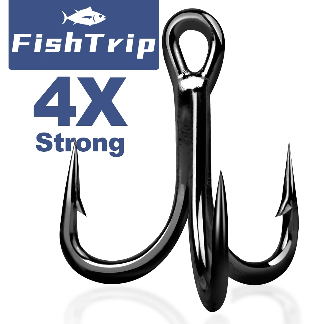 FishTrip 4X Strong Treble Hooks High Strength Replacement Hook for  Saltwater and Freshwater