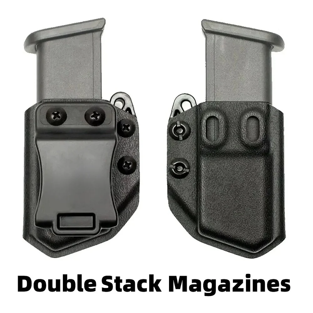 Magazine Pouch Tactical IWB OWB 9mm .40 Universal Belt Clip Single Double Stack for Pistol gun
