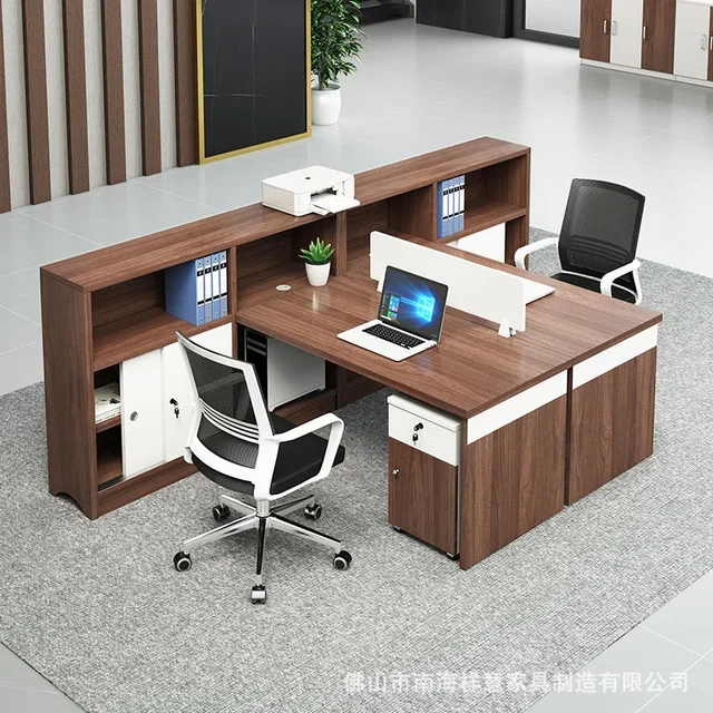Guangdong staff desk 4 people multi-person card space simple modern computer table and chair combination office furniture