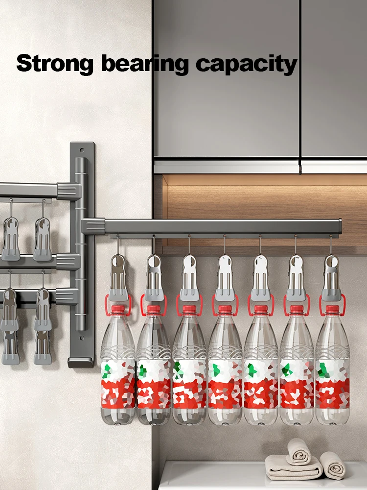 Wall Bathroom Hooks Shelf Hanger Rod Towel Bar Folding Towel Rack Clothing Rods Balcony Socks Bra Towel Hanger Bathroom Hardware 5