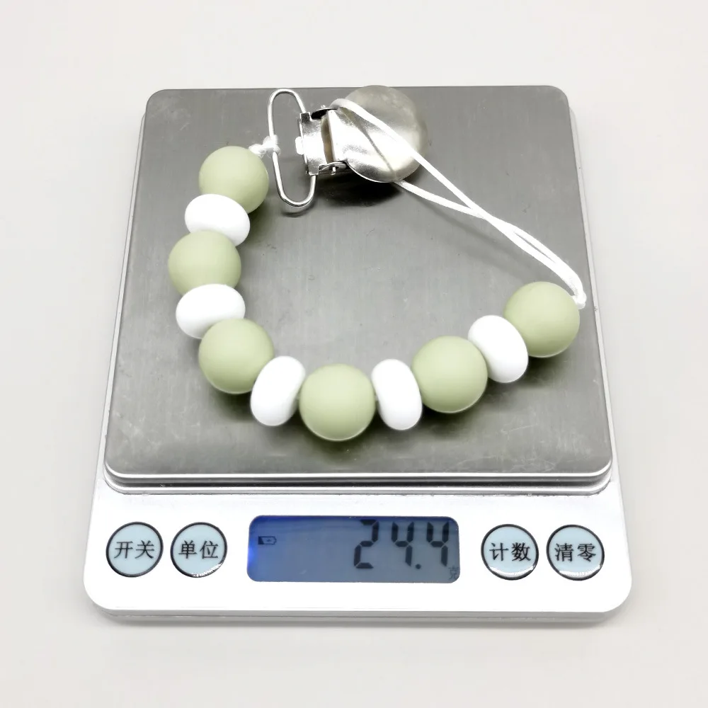 Minimalist Silicone Beads Baby Pacifier Clip, BPA-Free Infant Pacifier Holder Leash, Dummy Chain for Newborns Toddlers