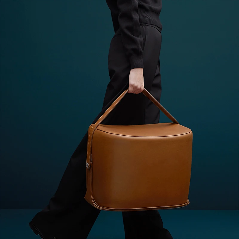 

Minimalist sofa stool luxury leather saddle leather household