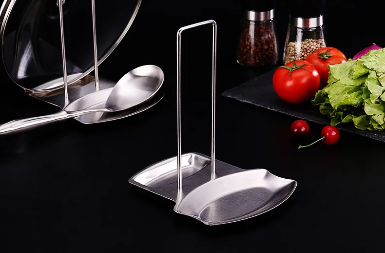 Stainless Steel Pot Lid Rack Detachable Pan Cover Shelf Kitchen Multifunctional Spatula Holder Spoon Stand Kitchen Accessories