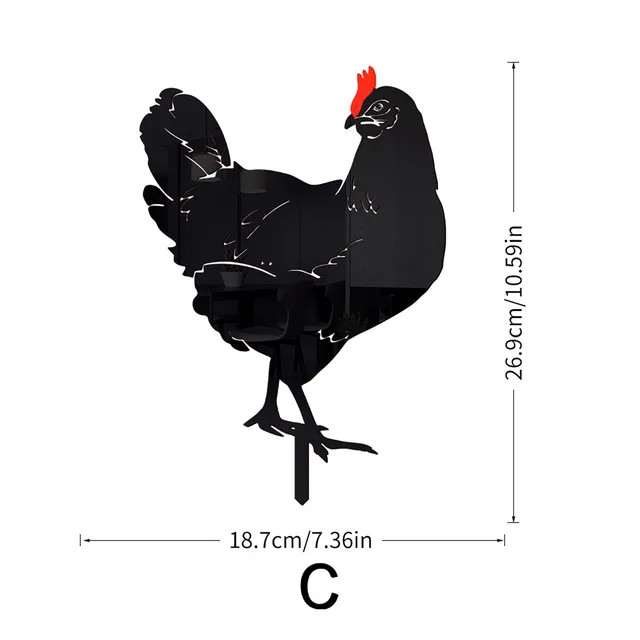Akril Cica Sziluett Csirke Alak Figura Föld Betét Fém Üreges Szobra Kerti Dekoráció Navidad - Image 6