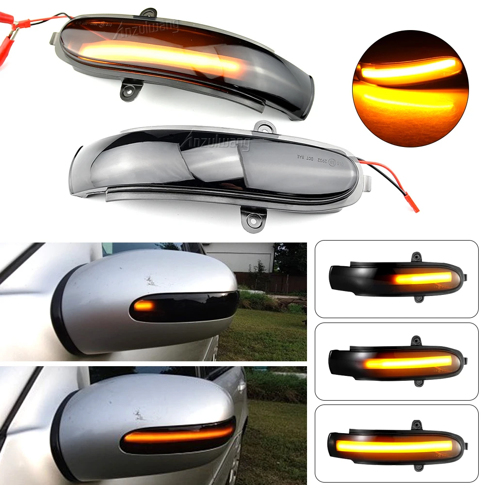 

Dynamic Turn Signal LED Side Mirror Indicator Blinker Sequential Light For Mercedes Benz C Class W203 S203 CL203 2001-2007