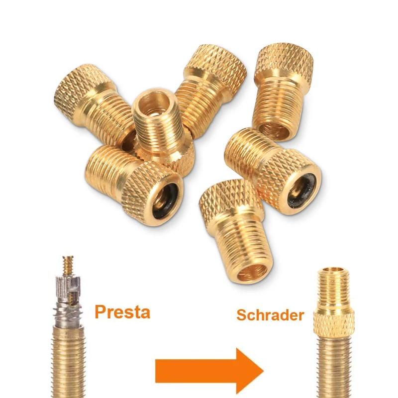 

2 шт., медные переходники Presta-Schrader для велосипедного насоса