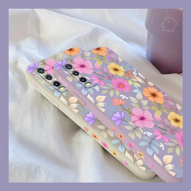 Colorful Flower Silicone Phone Case Cover