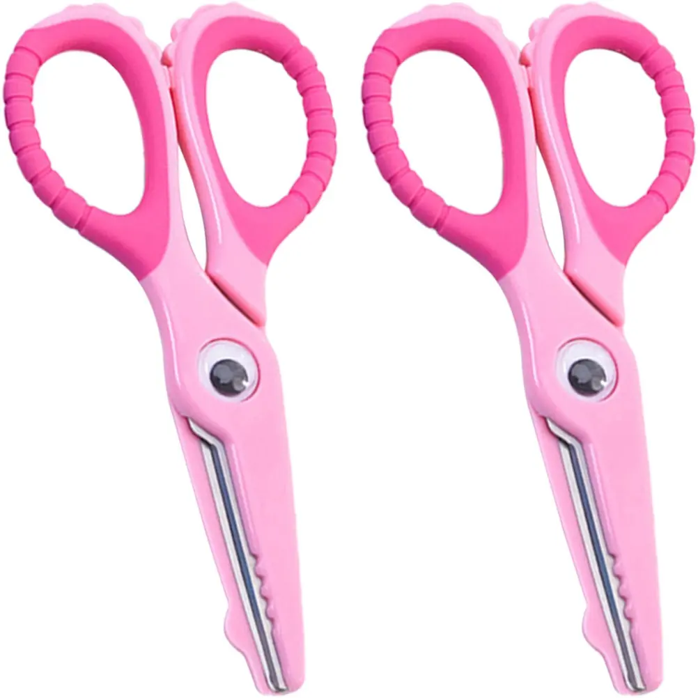 2Pcs 다목적 안전 가위 둥근 팁 어린이 가위 3-5세 공예 만들기 예술 스크랩북 가정 학교용 절단 도구