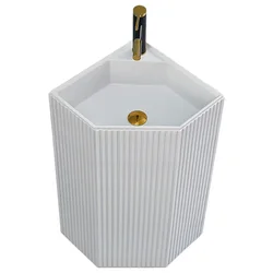 Nordic Stone Plate Wall Corner Wash Basin Bathroom Integrated Floor Wash Pool Triangle Balcony Pedestal Basin