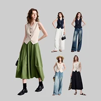 TOYOUTH Gilet court amincissant pour femme, style Old Money, en Lyocell et Lin, Nouvelle collection Été 2026, Hauts pull-over 5