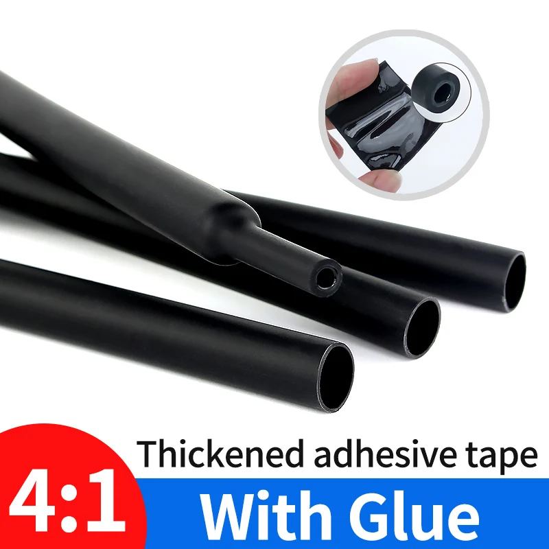 100 미터/10M 4:1 열 수축 튜브(접착제 포함) 폴리올레핀 수축 모듬 열 수축..
