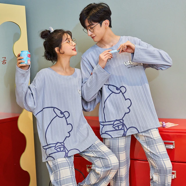  lmqsdhh Conjunto de pijama de franela para parejas, conjunto de  pijamas para hombres y mujeres, ropa de dormir de manga larga, pijamas de  felpa para pareja, cuello redondo, cálido y cómodo