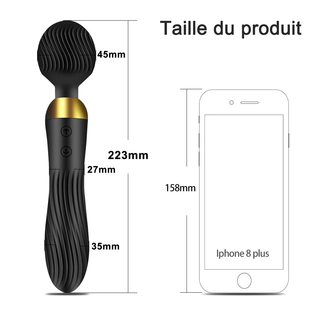 Dildo 18 Speed Vibrator Female Powerful 2 Motors AV Magic Wand Clitoris s Stimulator Adults Goods Se_voghion.com
