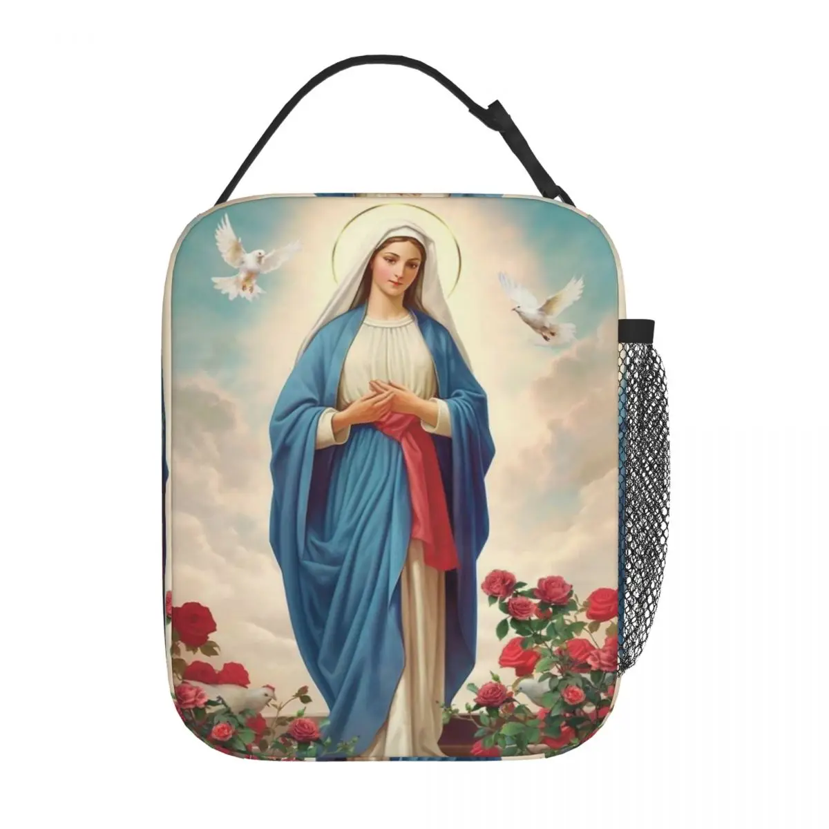 

Bible Mary Christianity Insulated Lunch Bag Mother Of Jesus Catholic Storage Food Box Portable Thermal Cooler Lunch Boxes