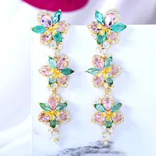  Missvikki Fashion Street Style Sweet Earrings For Women Wedding Party Cubic Zircon Dubai Bridal Earring boucle d'oreille 2022 