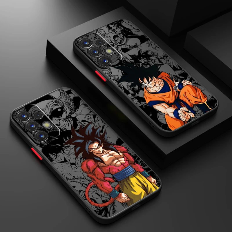 Comic D-Dragon Ball Son Goku Smerigliato Traslucido Per Samsung A53 A52 A33 A32 A51 A71 A21S A13 A73 A50 A22 A12 5G Opaco